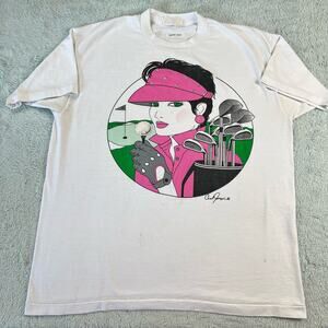 Carl Joseph Vintage Women’s Art Golf T-Shirt Size Large Face It! Tag USA made